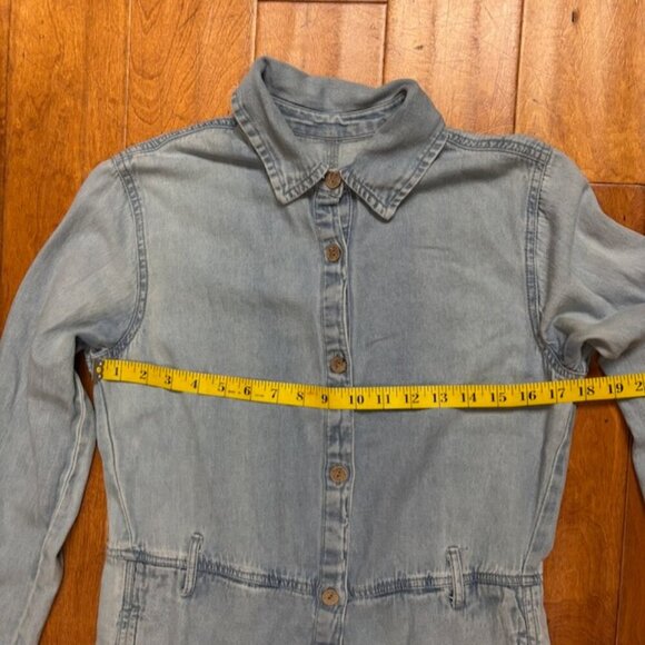 Billabong Salty Blonde Women Jumpsuit Size S Sunday Denim Utility Festival Comfy - Picture 15 of 16